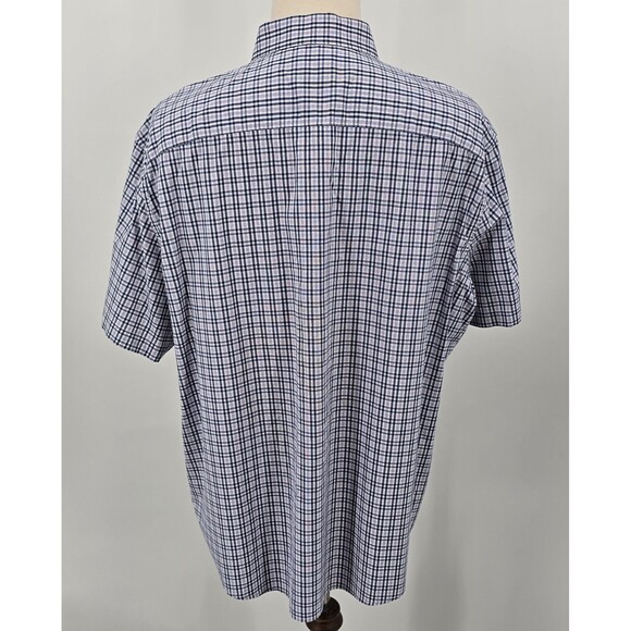 UNTUCKit Prunier Blue Check Short Sleeve Shirt Men's XXXL - Picture 3 of 6